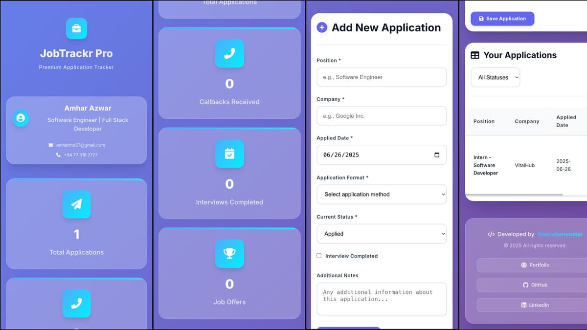JobTrackr Pro – Job Application Tracker Web App